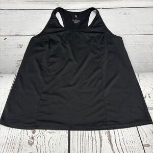 LB Active Womens Racerback‎ Athletic Tank Top Black Perforated Size 14/16 L